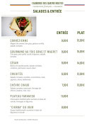 Carte et menu de L'auberge des quatre routes à Albussac — Les salades, entrées