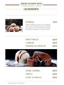 Carte et menu de L'auberge des quatre routes à Albussac — Les desserts