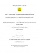 Menu Le Sablier du Temps - Menu du marché