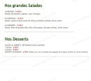 Carte et menu de Pizzeria Lou Brasier à Collonges la Rouge — Les grandes salades, desserts