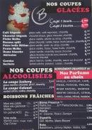 Menu O bistro - Les glaces et boissons fraîches