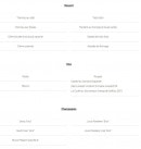 Menu Auberge Scaldasole - Les desserts, vins et champagnes