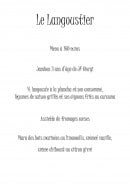 Carte et menu de La terrasse du Langoustier à Porto Vecchio — Le menu à 160€
