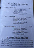 Menu Chez Francis - Les plateaux et suppléments