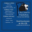 Menu L'accanitu Pizzeria - Les formules