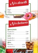 Menu Pizza de la Gare - Les desserts, boissons