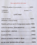 Carte et menu de La Bella Vista à Centuri — Les spécialités de la mer