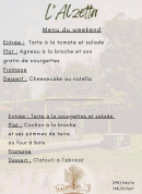 Carte et menu de L’Alzetta auberge à Ghisonaccia — Les menus du week-end