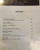 Carte et menu de Le clos des sens à Calvi — Les entrées