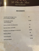 Carte et menu de Le clos des sens à Calvi — Les desserts