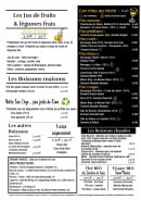 Menu Alfred Burgers & Vins - Les boissons et vins