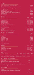 Menu Beer And Joy - Les softs, bières et bulles, ...