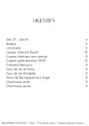 Menu Brasserie François - Les digestifs