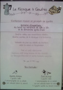 Menu Kiosque à gaufres - La carte