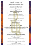 Menu La Closerie - Menus