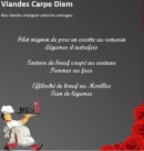 Menu Le Carpe Diem - Viandes