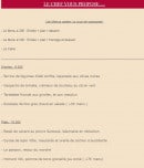 Menu Le Piano Qui Fume - Les menus, plats, entrées