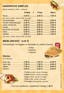 Menu Pause Théâtre - Sandwiches