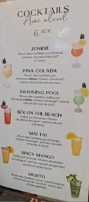 Menu Royal Buffet - Les cocktails avec alcool