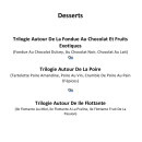 Menu Trilogie Et Saveurs - Les desserts