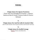 Menu Trilogie Et Saveurs - Les entrées