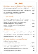 Menu Les Temps Modernes - Poissons, crustacés, viandes,...