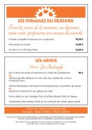Menu Les Temps Modernes - Formules