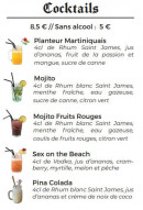 Menu The Big Apple - Les cocktails