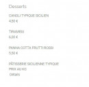 Menu Arancino - Les desserts