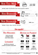 Menu L'Orientale - Les boissons, desserts, ...