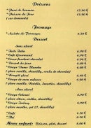 Menu Au Tournedos - Poissons, fromages, desserts,...