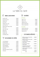 Menu Le Carré Saint Pierre - Les jus, bières et planches,....