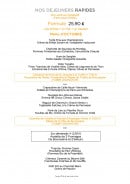 Menu Le Chef Coq - Déjeuner rapides 