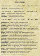 Menu Pizza Saint Sauveur - Les pizzas