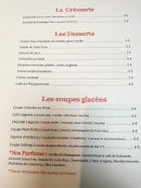 Menu L'escale - Les crèmerie, desserts et coupes glacées 