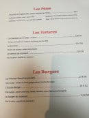 Menu L'escale - Les pâtes, burgers et tartares 