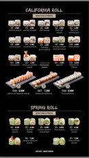 Menu Ace Sushi - Les california roll et spring roll