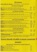 Menu La Calabraise - Pizzas et paninis 