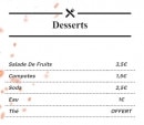 Menu Obraise - Les desserts