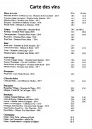 Menu Restaurant Le Victorine - La carte des vins