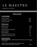 Menu Le Maestro - Les plats