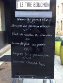 Menu Le Tire Bouchon - Exemple de menu