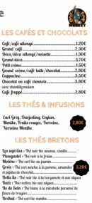 Menu Crazy Funky Monkey - Les cafés et chocolat, thés et infusions, ...