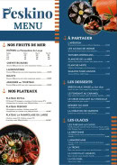 Carte et menu de Peskino à Saint Quay Portrieux — Les fruits de mer, plateaux et desserts, ...