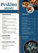 Carte et menu de Peskino à Saint Quay Portrieux — Les burgers, plats et moules, ...
