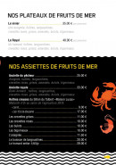 Carte et menu de Les Viviers de Saint Marc à Treveneuc — Les plateaux et assiettes