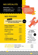 Carte et menu de Les Viviers de Saint Marc à Treveneuc — Les spécialités, poissons, moules et menu enfant