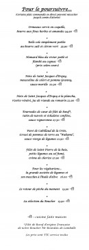 Menu La Plage - Les plats