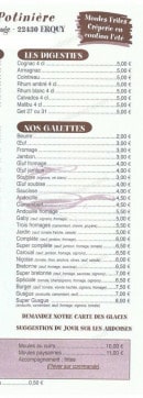 Menu La Potiniere - Les digestifs et les galettes