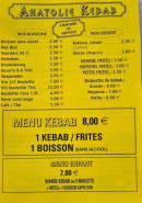 Menu Anatolie Kebab - Les boissons, desserts et menus enfants,...